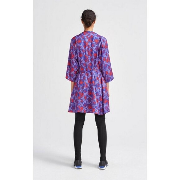 💕RODEBJER💕 Milia Wrap Dress ~ Deep Sea Blue Small S - Picture 3 of 13